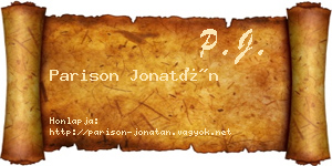 Parison Jonatán névjegykártya